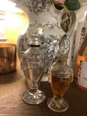 2 Vintage 1956 Christian Dior Diorissimo Perfume Amphora Baccarat glass bottle