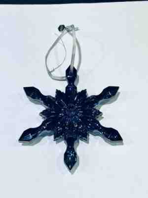 2016 Baccarat France Crystal Noel Christmas Blue Snowflake Ornament