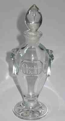 Vintage Christian Dior Miss Dior Baccarat Style Amphora Perfume Bottle - 5 1/2"