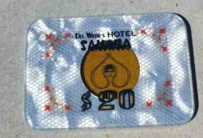 1974 Del Webb's Sahara Las Vegas $20 Casino Baccarat B et G Plaque Serial # 0719