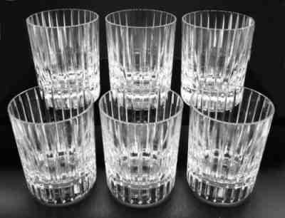 Set of 6 Harmonie Baccarat Crystal Double Old Fashion 12 oz Tumblers