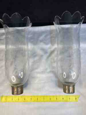 PAIR OF BACCARAT Tulip Scalloped Hurricane Lamp Shade ReplacementÂ 
