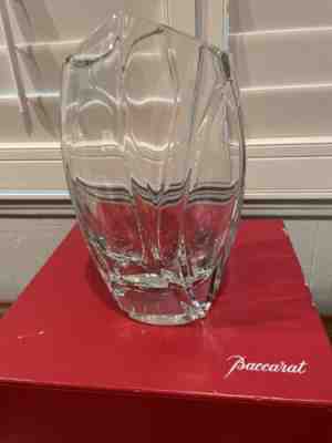 Baccarat Large R. Rigot Crystal Giverny Vase Clear 10 5/8" New France NIB Mint