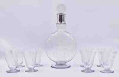 Superb service port wine or madeira crystal baccarat michel ange michelangelo