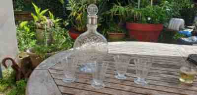 Carafe baccarat michelangelo (1920-1930) and 4 glasses has porto michelangelo