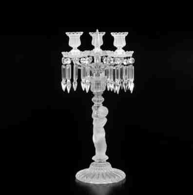 Magnificent 3 Light Enfant Baccarat Crystal Candelabra / Candle Holder.