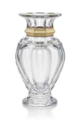Baccarat Crystal Large Balustre Vase with 24kt Gold Numbered Edition.