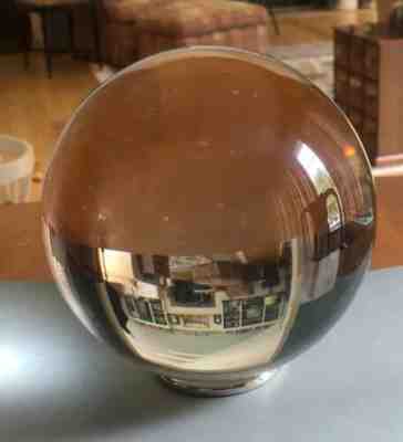 Baccarat Estate Large Crystal Ball SIRIUS Orb Sphere, Orig. Ring Stand EXC COND!