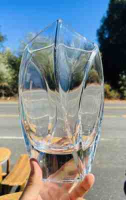 Signed BACCARAT RRIGOT large 10.5" Crystal Giverny Vase excellent made in France