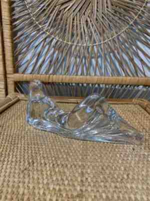 Baccarat France R RIGOT Glass Lounging Nude Woman Crystal Figurine