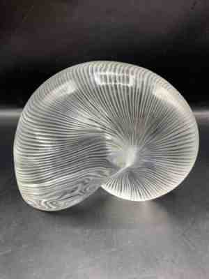 BACCARAT CRYSTAL FRANCE SIGNED LG 6" NAUTILUS SHELL SCULPTURE - SUPERB