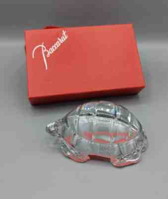 Exquisite BACCARAT France Crystal TURTLE TORTOISE Figurine Paperweight In Box
