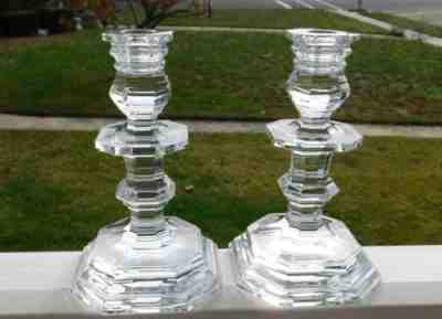BACCARAT CRYSTAL FRANCE 7 1/2" TALL REGENCE CANDLESTICKS