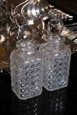 Crystal liquor whiskey bottle carved baccarat nineteenth mod. cabochons diamond