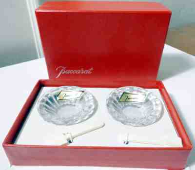 Baccarat Crystal MASSENA Salt Dips w/Spoons, NEW in BOX