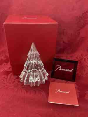 NIB FLAWLESS Clear BACCARAT France Glass MILLE NUITS Crystal CHRISTMAS FIR TREE