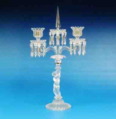 Magnificent 2 Light Enfant Baccarat Crystal Candelabra / Candle Holder. 24" H