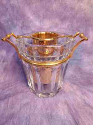 BACCARAT HARCOURT Crystal champagne bucket cooler 9" antique France Free Ship!