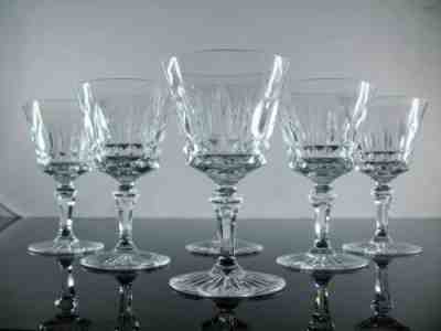 Old 6 wine glasses has cut crystal baccarat modele buckingham size sign
