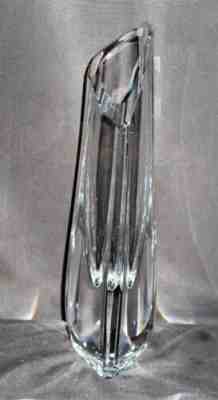 Baccarat Crystal ROSE Large Triangular Flower Vase, 12 1/2"