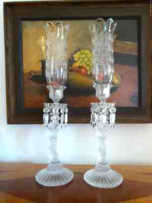 FABULOUS VINTAGE BACCARAT CRYSTAL FIGURAL CANDLESTICKS, CONVERTIBLE, 25" TALL