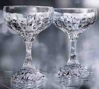 New. Baccarat Massena Coupe Crystal Champagne Glasses (set of 2) + box