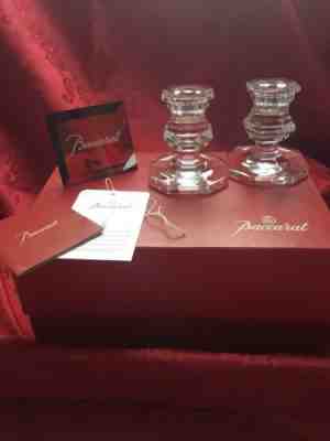 NIB FLAWLESS Stunning BACCARAT Pair REGENCE Crystal CANDLESTICK CANDLE HOLDER