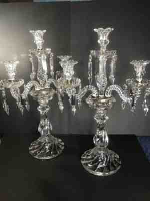 Pair of antique baccarat candleholders Signed Stamped France C 1920 candlestick