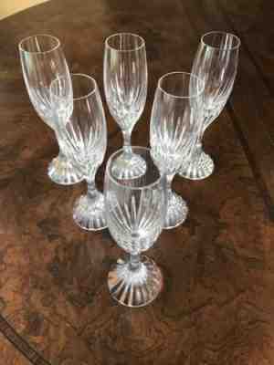 Baccarat Massena Champagne Flutes 6 MINT RARELY USED.