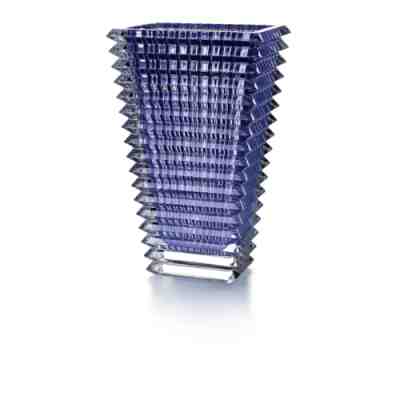 Baccarat Eye Vase Large Rectangular Blue