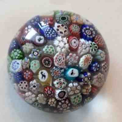 EXTREMELY RARE Baccarat miniature closepack paperweight 1845-1860 3 girdles NR