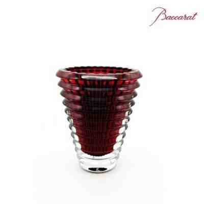 Baccarat Crystal Collection EYE Oval Vase 150 Red Round S Red H150mm