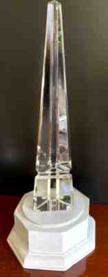 Vintage Baccarat Cut Crystal Obelisk Statue