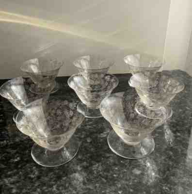 8 Cups Champagne Crystal Baccarat Model Elisabeth