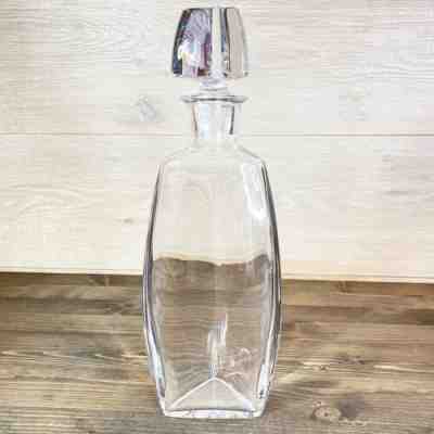 Vtg Baccarat France Triangular Crystal 10â? Liquor Decanter W/ Stopper