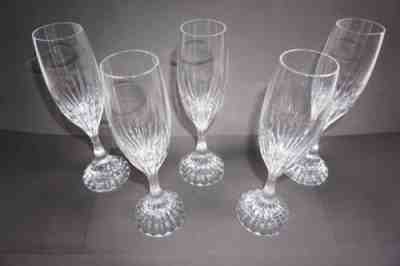 5 Baccarat France Crystal MASSENA Champagne Flute Glass (es) EXCELLENT CONDITION