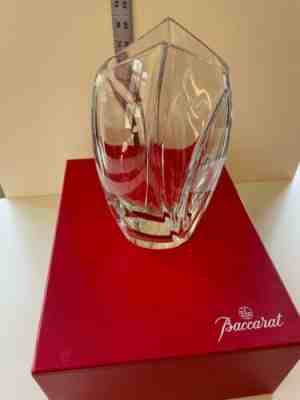 Baccarat R. Rigot Giverny clear crystal vase 10-5/8" w/ original box, flawless
