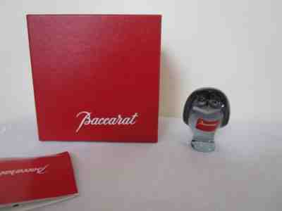 Baccarat France Crystal Owl Figurine Paperweight Signed Vintage NIB