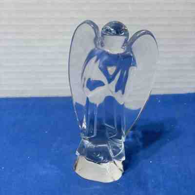 Baccarat France Crystal Art Glass Praying Nativity Angel with Crossed Arms