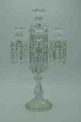 BACCARAT MEDALLION 4 LIGHTS CANDELABRA 3 ARMS BOBECHES PRISMS CRYSTAL FRANCE