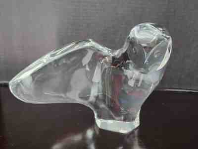 7.5" Tall 1970s Ltd Ed Baccarat Crystal France Robert Rigot Large Owl Sculpture