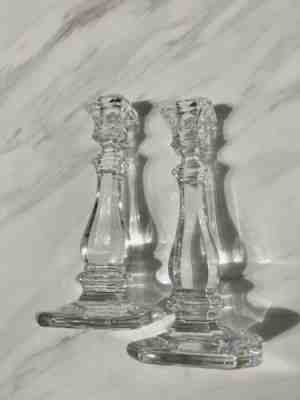 Baccarat For Tiffany&Co, French Crystal Candle Sticks Holders France Signed