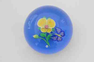 Baccarat France Boule Press Crystal Papers Flower and Butterfly Year 1984