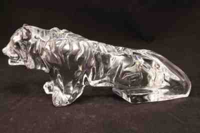 BACCARAT CRYSTAL BENGAL TIGER LEOPARD JAGUAR LION PROWLING FIGURINE