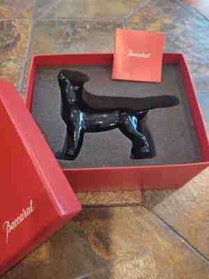 MINT in box BACCARAT France Black Glass Crystal CHIEN LABRADOR DOG Figure