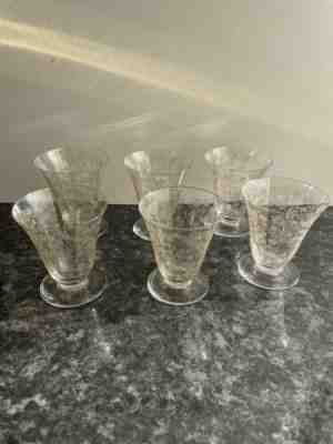 6 White Crystal Baccarat Wine Glasses Model Elisabeth