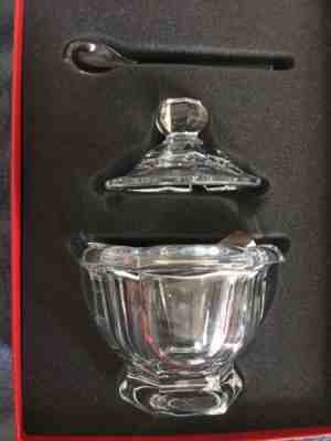Baccarat , New In Box, Crystal Missouri Condiment Jar Spoon Harcourt Collection