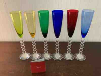 Lot of 6 Vega Model Baccarat Crystal Champagne Flutes (Price of 6 Glasses)
