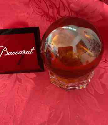FLAWLESS Stunning BACCARAT France Crystal Topaz SIRIUS GlassÂ ORB BALL & STAND
