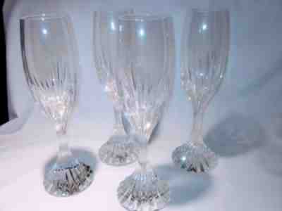 4 Baccarat Massena Stemware France Crystal Dom Perignon Champagne Fluted 9 1/4â?